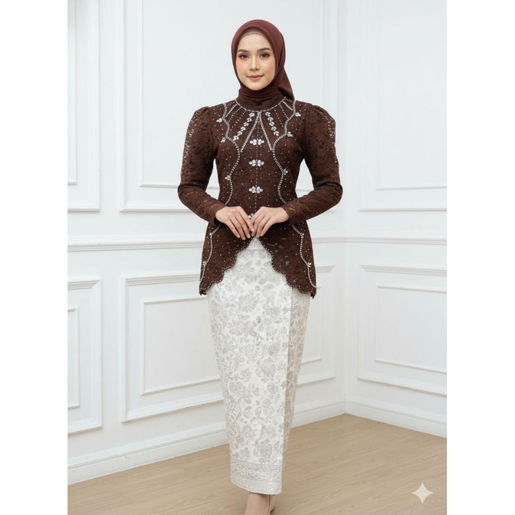 Best Seller Kebaya Maryam Free Hijab Kebaya Modern Full Payet/Kebaya Wisuda/Kebaya Lamaran/Kebaya Br