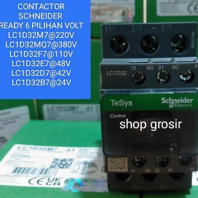 KONTAKTOR LC1D32M7 220V 32A LC1D32 M7 3P SCHNEIDER LC1D 32M7 READY