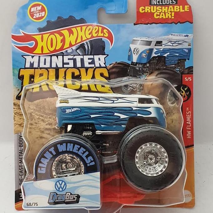 HOTWHEELS Monster Trucks VW Drag Bus PUTIH
