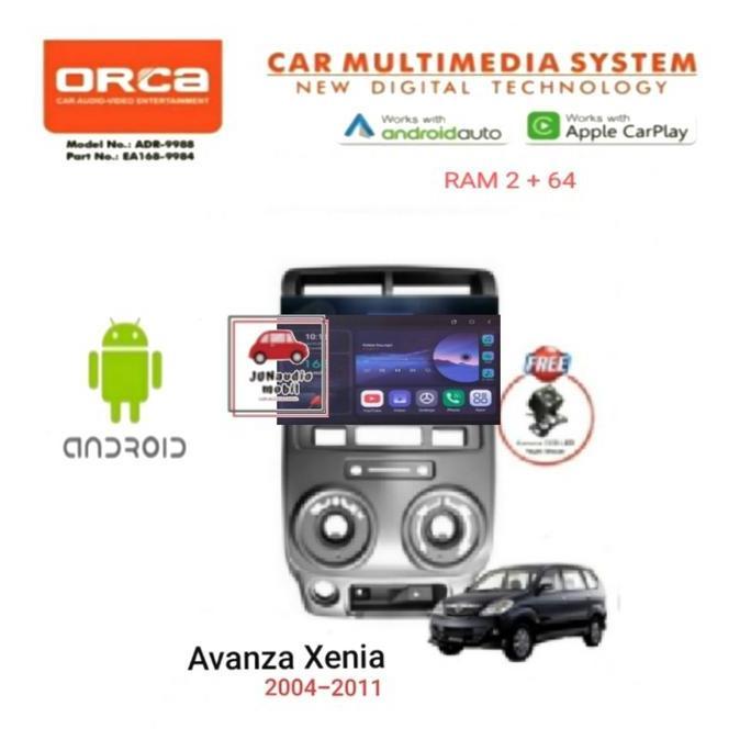 Head Unit Android Orca 9 Inch OEM Avanza Xenia Lama 2004 Up + Kamera