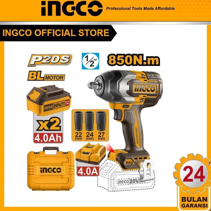 Sale Ingco 20V Bor Impact Cordless Baterai Lithium Dengan Baterai Dan Pengisi Daya - Model Ciwli2085