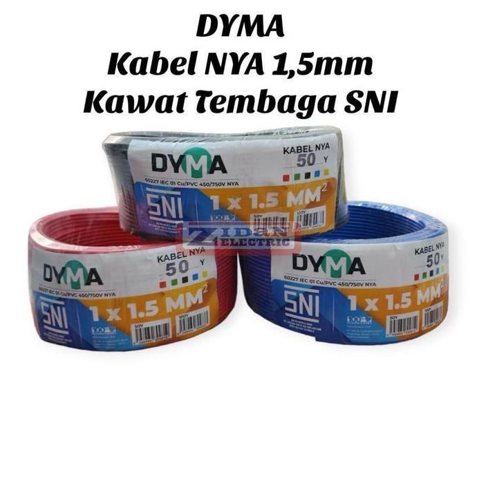 Grosir Kabel Listrik Nya 1,5Mm 50M Kawat Tembaga Sni Dyma / Kabel Nya 1,5 50 Meter / Kabel Tunggal N