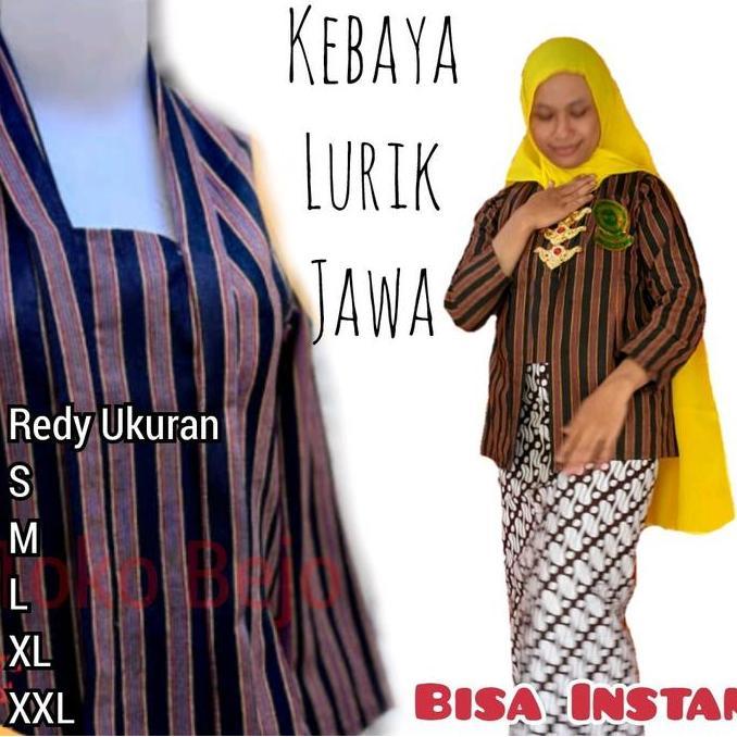 Baju Kebaya Lurik Perempuan Pakaian Adat Jawa Ukuran Dewasa LL