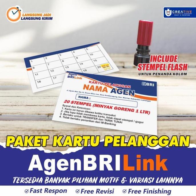 Paket Kartu Nama Member / Kartu Pelanggan Agen BRILink Kertas Cards