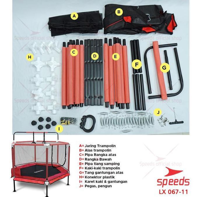 Speeds Trampoline Anak Trampolin Alat Lompat Anak Trampolin Mainan Anak Fitness 067-11