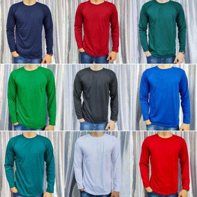 Kaos Polos Oblong Pria Wanita Lengan Panjang Uk M L Xl Xxl Nyaman Tangan Tebal Unisex Semikatun