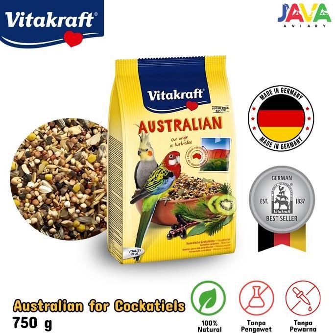JEVAN_CELLY - VITAKRAFT AUSTRALIAN FOR COCKATIELS 750GR MAKANAN PREMIUM MIX BURUNG COCKATIELS PARKIT