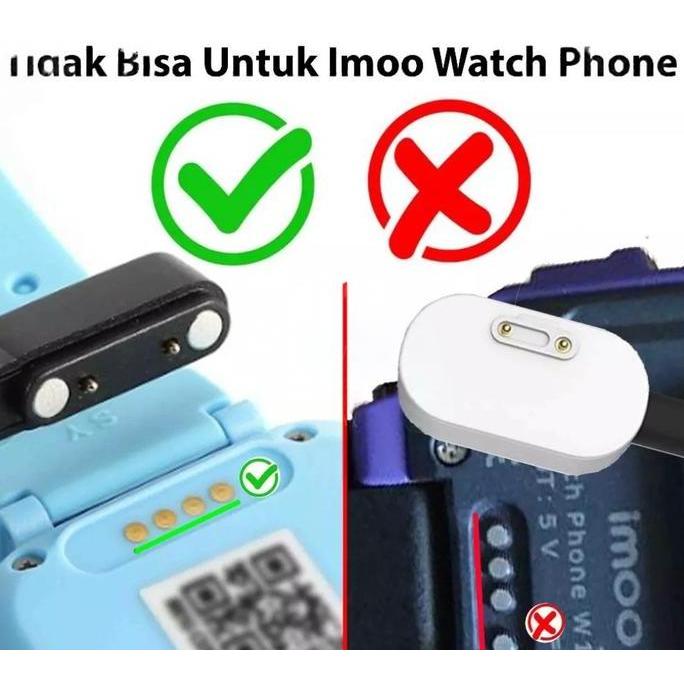 Kabel Charger Jam Tangan Imo Imoo Smartwatch Anak Q12 IP67 Z5 Z6 W33 Evercoss B5 J1 Casan Magnet
