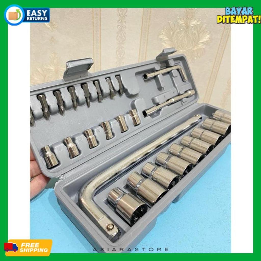 Sale Kunci Sok Set / Kunci Sok 27Pcs / Kunci Shock Set / Socket Wrench Original Isi 27 Pcs Kualitas 