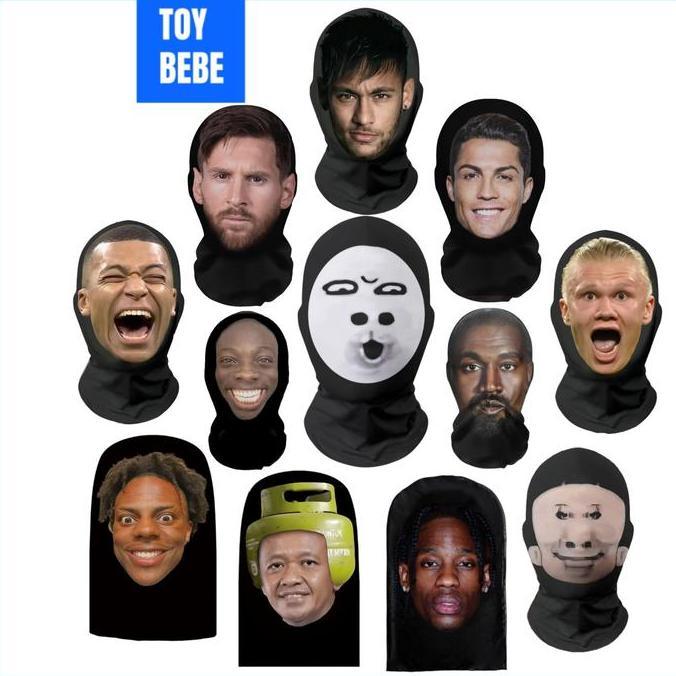 Gavinshop.id - TOYBEBE Topeng 3d Manusia Masker Motor face joker Pelindung Sinar Matahari Topeng Luc