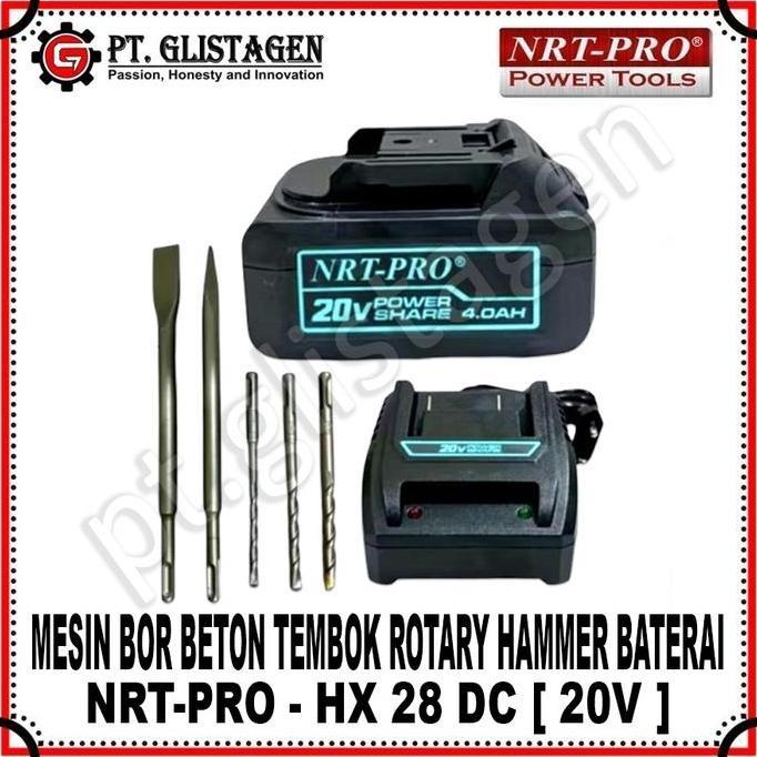 Sale Nrt-Pro Hx 28 Dc Mesin Bor Bobok Beton Tembok Cordless Baterai 20V Mesin Bor Jack Rotary Hammer