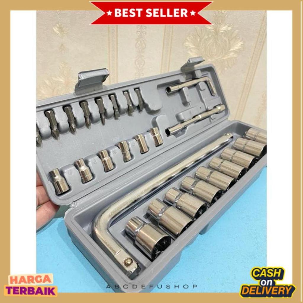 Promo Kunci Sok Set / Kunci Sok 27Pcs / Kunci Shock Set / Socket Wrench Original Isi 27 Pcs Kualitas