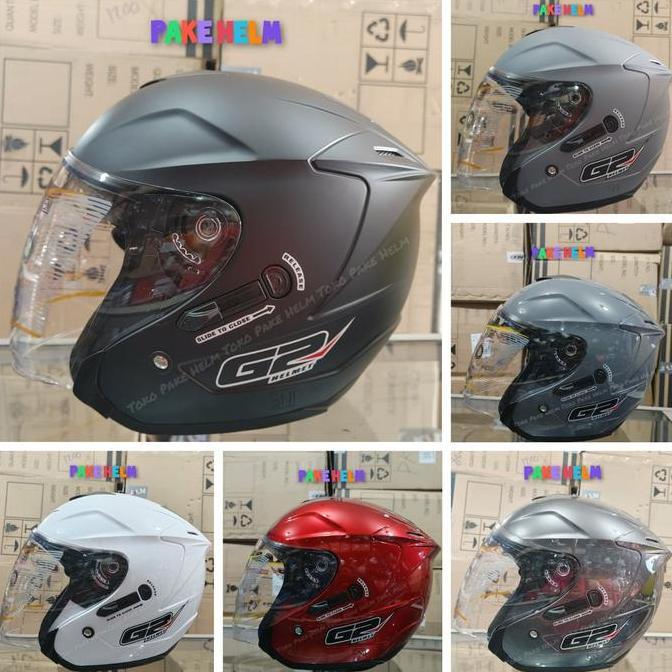 NEW HELM MURAH DEWASA HALF FACE G2 OPTIMAX DOUBLE VISOR BAGUS SNI ORI