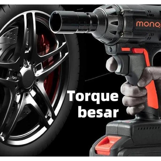 Promo Monqiqi  15000Mah 98V Impact Wrench Brushless Baterai Bor Air Impact Wrench Kit Bor Baterai Ka