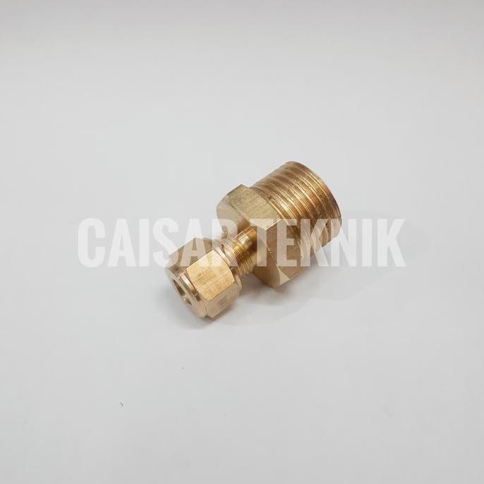 Male Conector 1/4" 1/2" Inch Kuningan