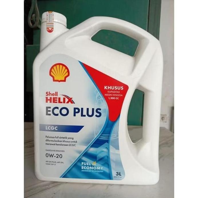 Shell Helix Eco Ow-20 3Liter Barcode Centang Hijau