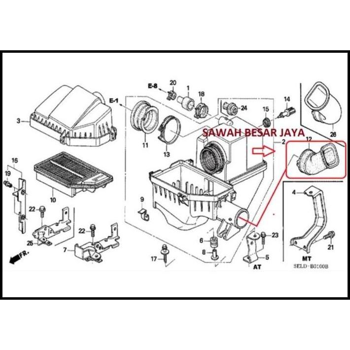 TERLARIS KARET SELANG HAWA TABUNG BOX FILTER UDARA HONDA CITY GD8 IDSI VTEC 