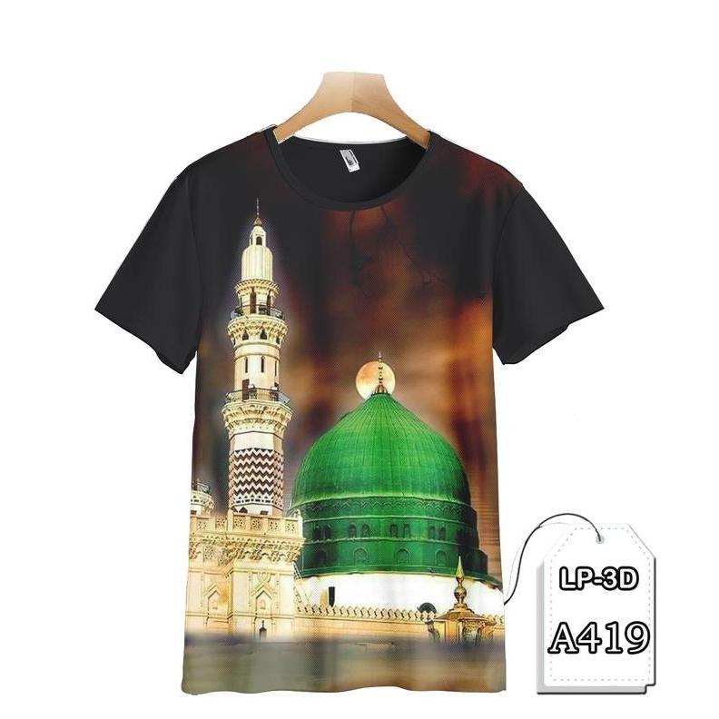Kaos MASJID NABAWI Kaos Muslim Gambar MASJID Printing 3D #LP3D-A419