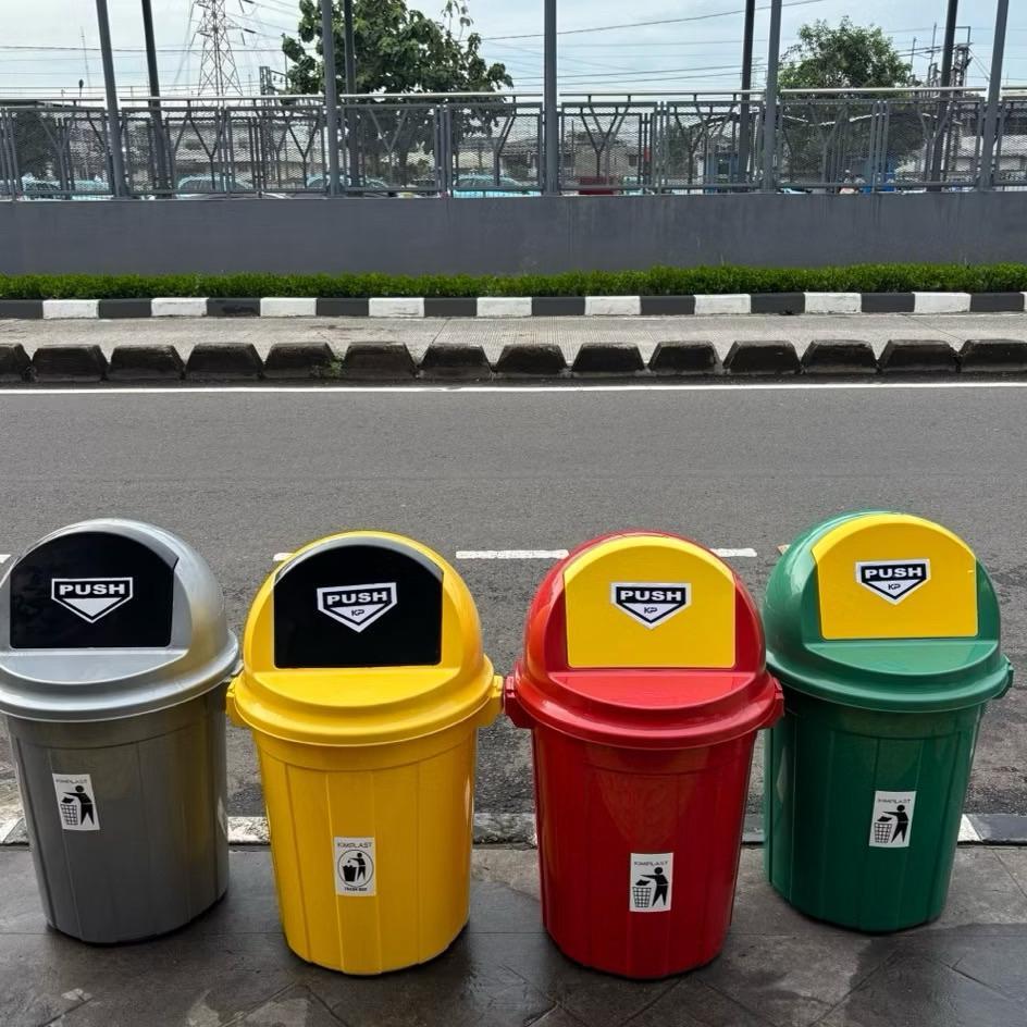 Kimplast - Tempat Sampah + Tutup 80 Liter Tempat Sampah Besar Tong Sampah Tong Sampah Besar Tempat S