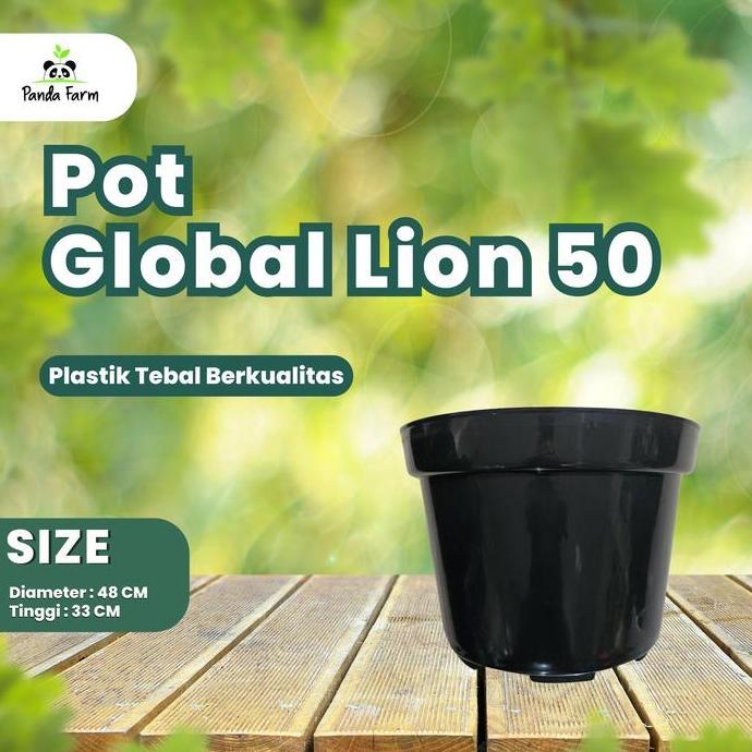 Pot Plastik Polos Global Lion Hitam No 50