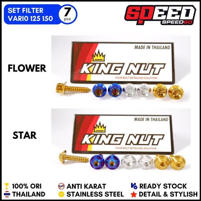 Set Baut Filter Honda Vario 125 Vario 150 Probolt Stainless King Nut