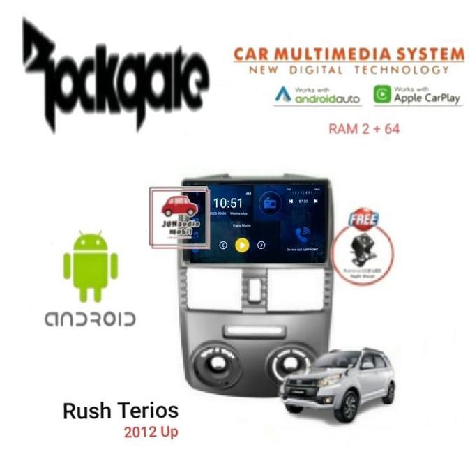 Head Unit Android Rockgate 9 Inch OEM Rush Terios 2012 Up + Kamera