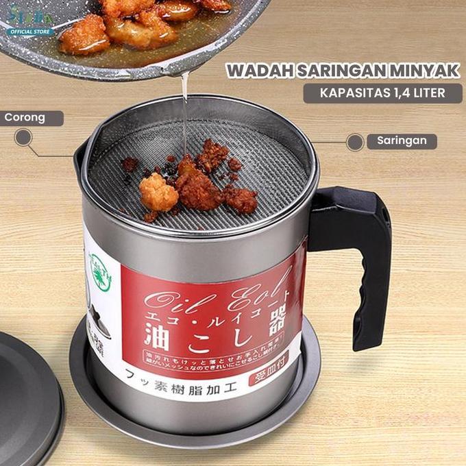 SINDA Oil Pot Filter Wadah Saringan Minyak Stainless Steel JS