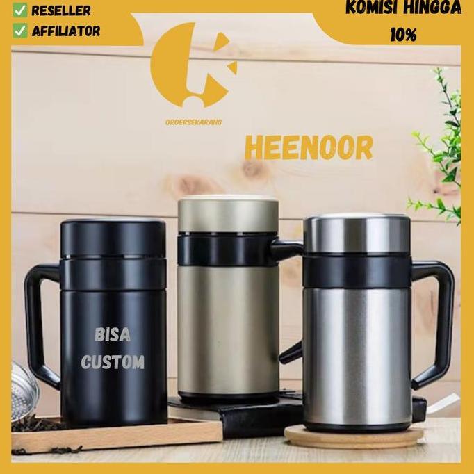 NEW MUG GELAS CANGKIR TERMOS THERMOS HEENOOR STAINLESS STEEL TAHAN PANAS ORI