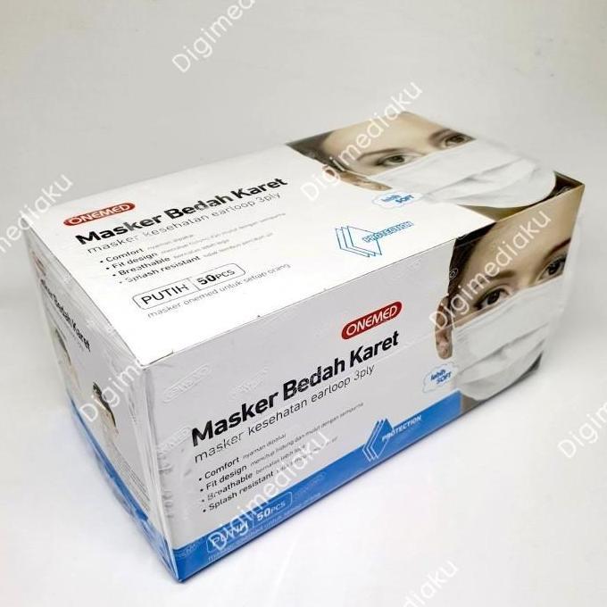 Masker Onemed Putih Masker Medis Putih Biru Abu Hijau Kuning Pink Ungu Masker Medis