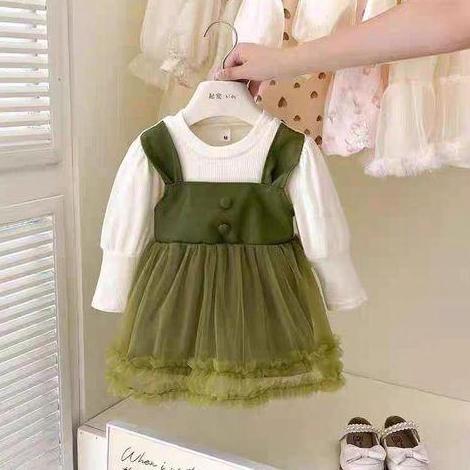 Dres Anak Perempuan Lengan Panjang Dengan Bahan Katun Premium & Rok Tile Style Anak Kekinian Outfit 