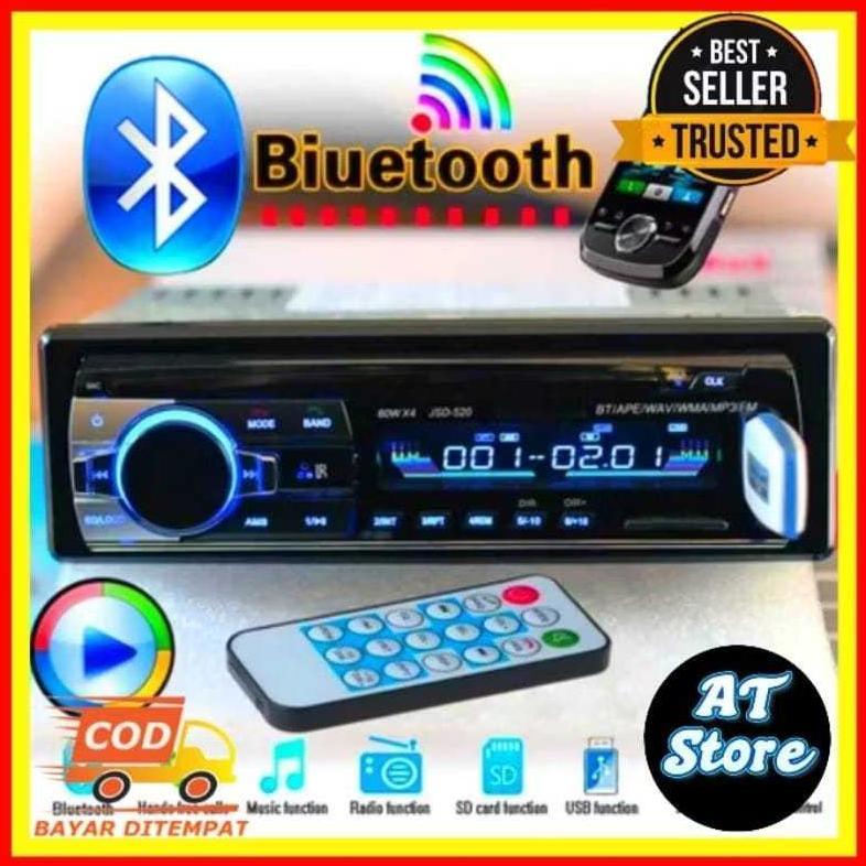Bisa COD Tape Audio Mobil Multifungsi Bluetooth USB MP3 JSD-520 Single Din JSD-520 Audio Tape Mobil 