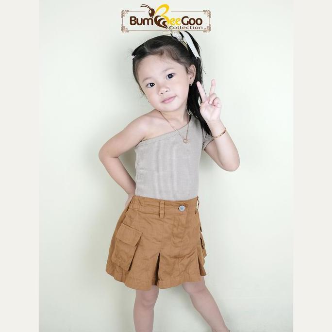Mollie Top One Shoulder Semi Crop Top / Atasan Anak Perempuan Waffle Premium Fashion