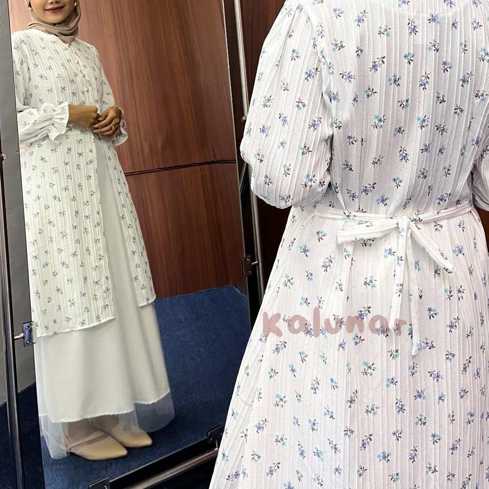 MURAH [READY STOCK] KALUNAR - DAISY TUNIK LEBARAN KONDANGAN (ATASAN GAMIS WANITA MOTIF BUNGA MODERN)