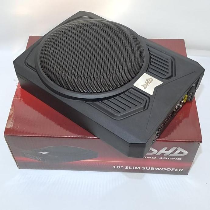 ZYL Subwoofer Kolong Mobil Slim Subwoofer Aktif 10 Inch DHD - 450NB + Set Perkabelan