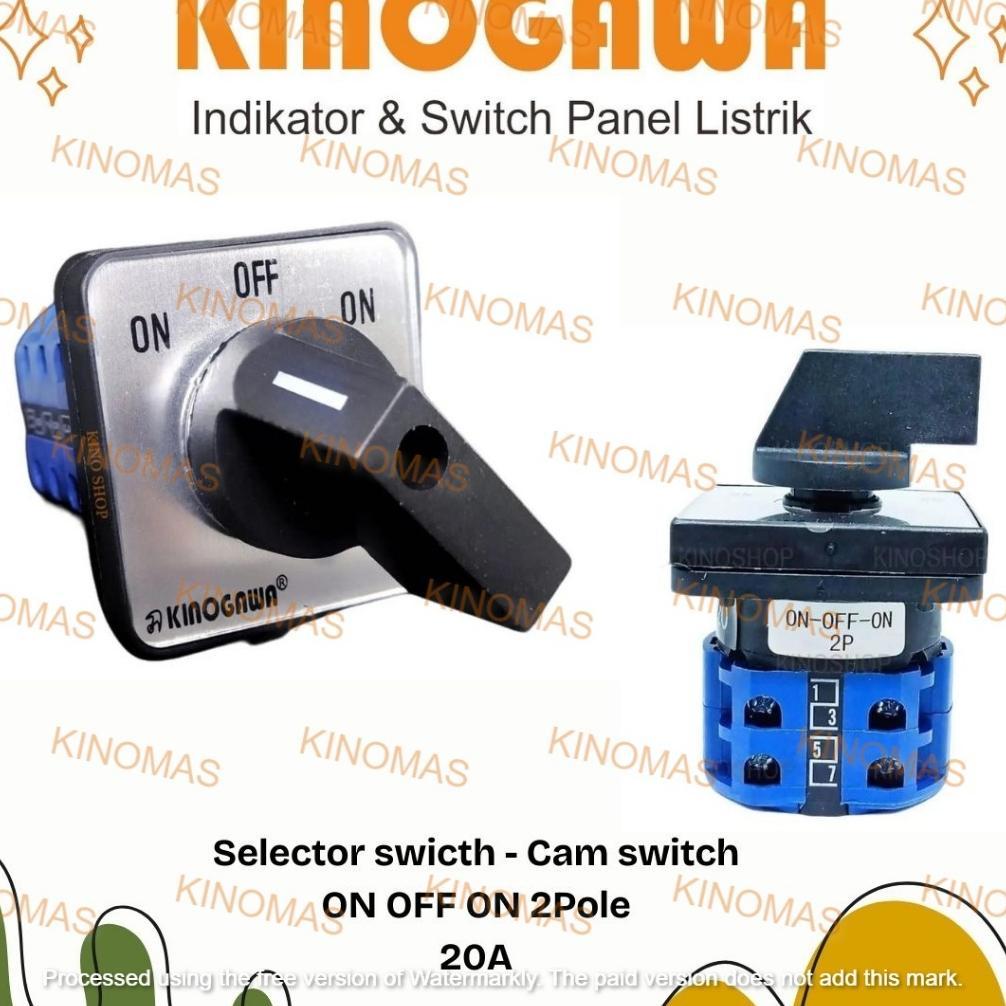 Kinogawa Switch On Off On 2P Cam Switch Saklar Putar Selector Ohm Saklar Panel Mesin Otomatis Saklar