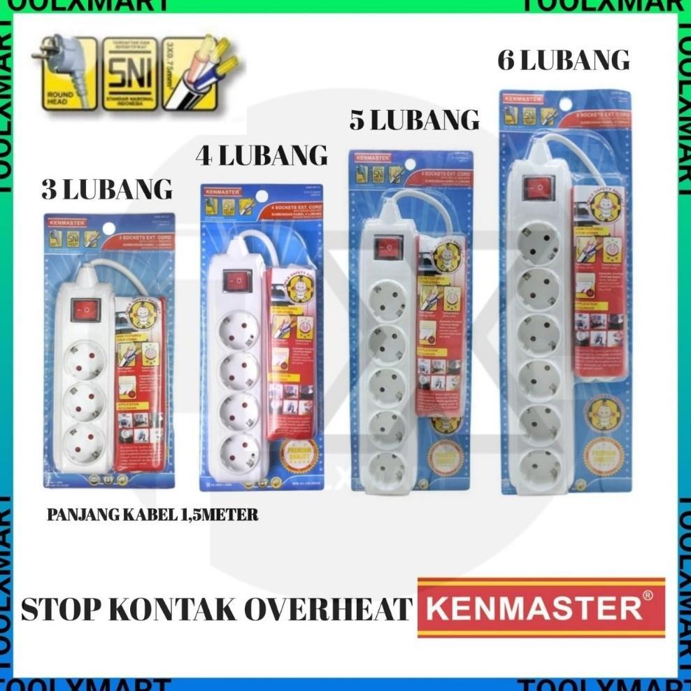 Stop Kontak Overheat Kenmaster 1.5 Meter / Colokan Listrik 3 Lubang 4 Lubang 5 Lubang 6 Lubang Kenma