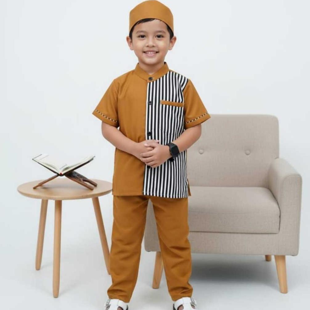 Promo Setelan Koko Anak Laki Laki 2 3 4 5 6 7 Tahun Baju Muslim Anak Modern Koko Kurta Anak