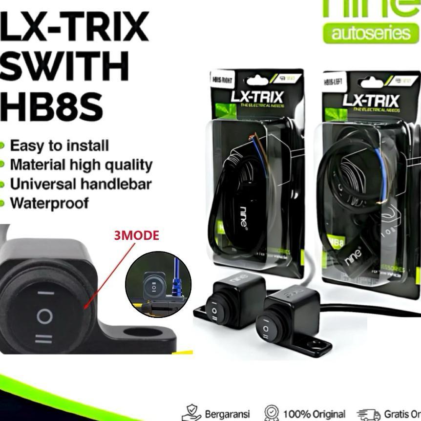 Lx-Trix Saklar Motor 3 Mode Spion Stang Saklar Lampu Tembak Sorot Tahan Air