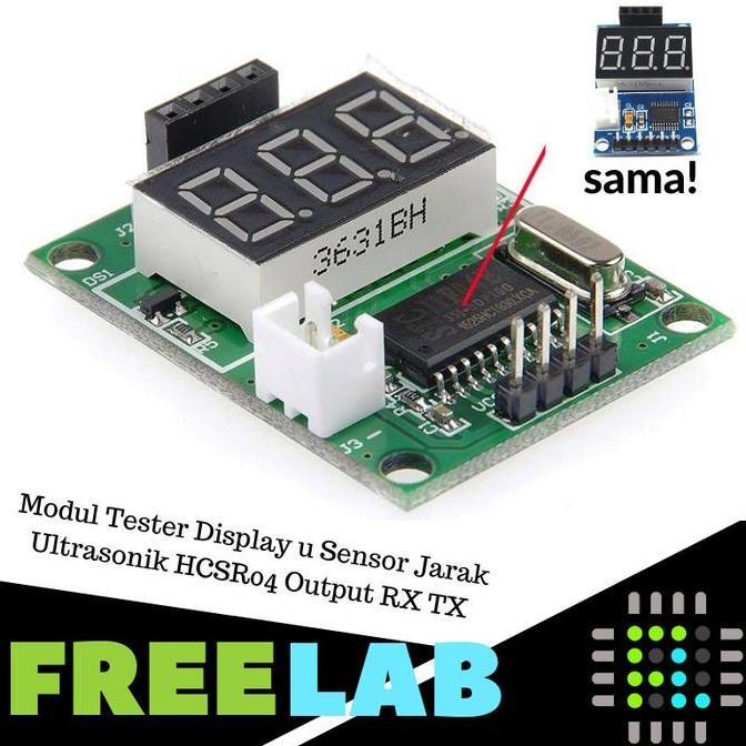 Modul Tester Display u Sensor Jarak Ultrasonik HCSR04 Output RX TX
