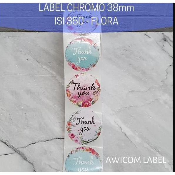 Lansungkirim- 350 Pcs (1 Roll) Stiker Label Thank You Homemade Handmade 38Mm Roll Paper