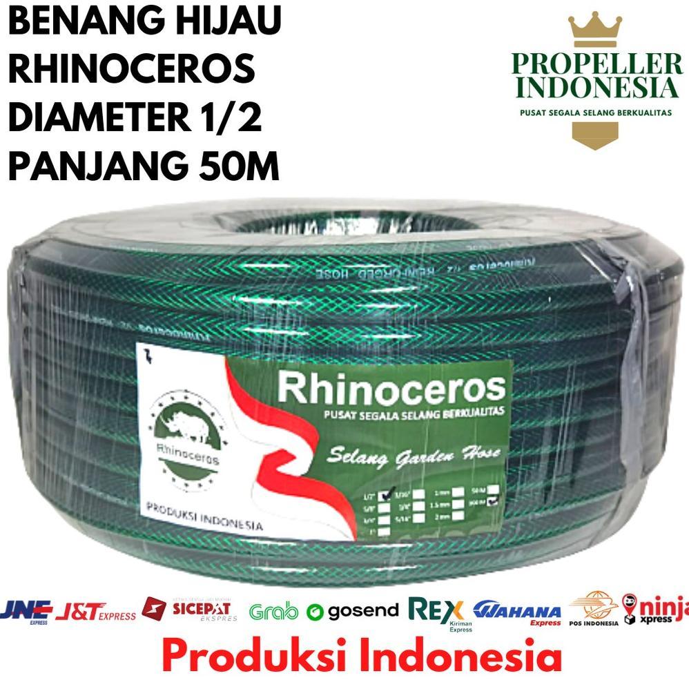 Selang Air 1/2 50Meter RHINOCEROS Benang Hijau Selang Air Taman Selang Air Elastis