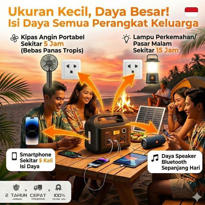 TERBARU Power Station 100W Support Solar Panel | Genset Mini Camping & Lampu Darurat Saat Mati Lampu