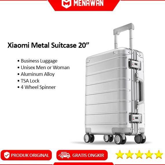 Xiaomi 90Fun Metal Business Travel Suitcase Koper Premium Original