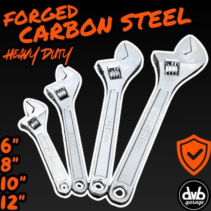 Kunci Inggris 6/8/10/12 Inch Forged Carbon Steel Adjustable Premium Allshop