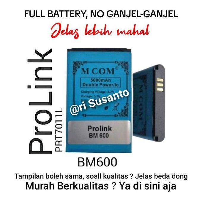 NEW BATERAI MCOM FOR MODEM PROLINK PRT7011L BM600 BM-600 WIFL HOTSPOT DOUBLE POWER IC ORI