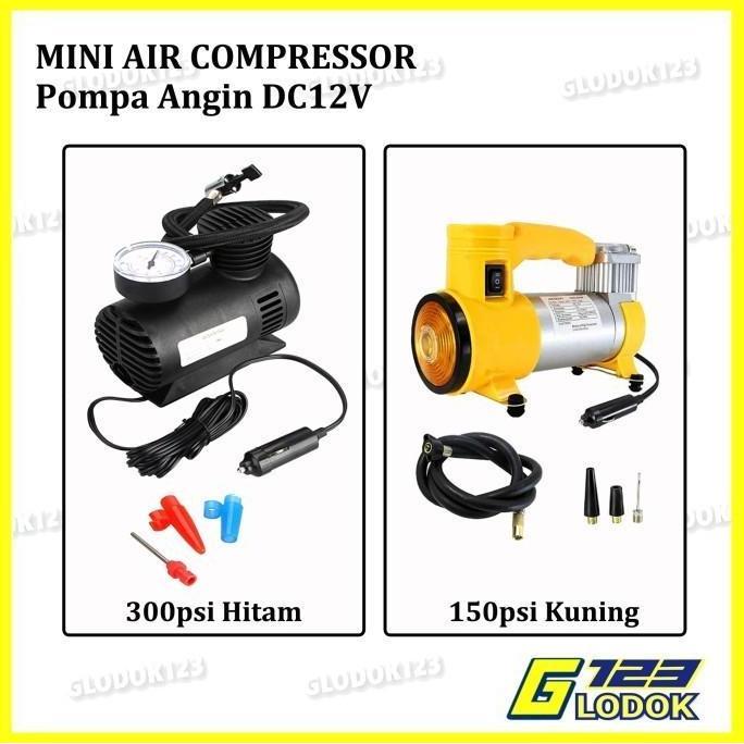 Pompa Elektrik Tekanan Angin Ban Inflator Kompresor Udara DC 12V Volt