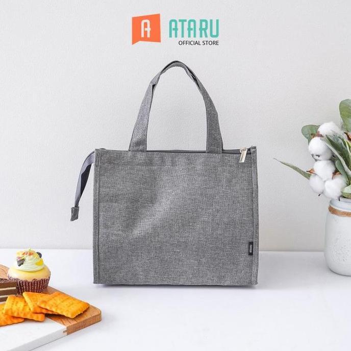 NEW ATARU TAS BEKAL MAKANAN THERMAL SLIM - ABU-ABU LUNCH BAG FOOD GRADE TAS ORGANIZER BEKEL TEMPAT S