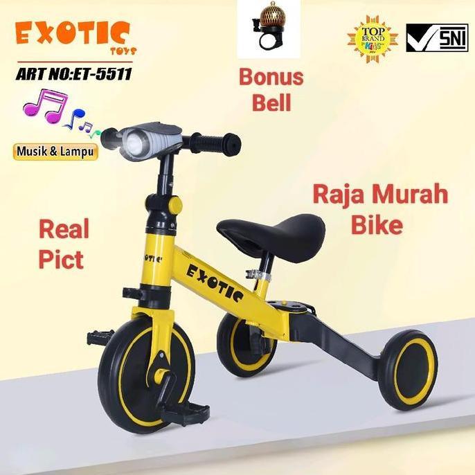 Sepeda Roda Tiga Balance Bike 3 In 1 exotic ET-5511 Balance Bike exotic 5511