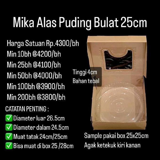 Sid- Mika Alas Puding Bulat 25Cm Dijual Per 5 Buah