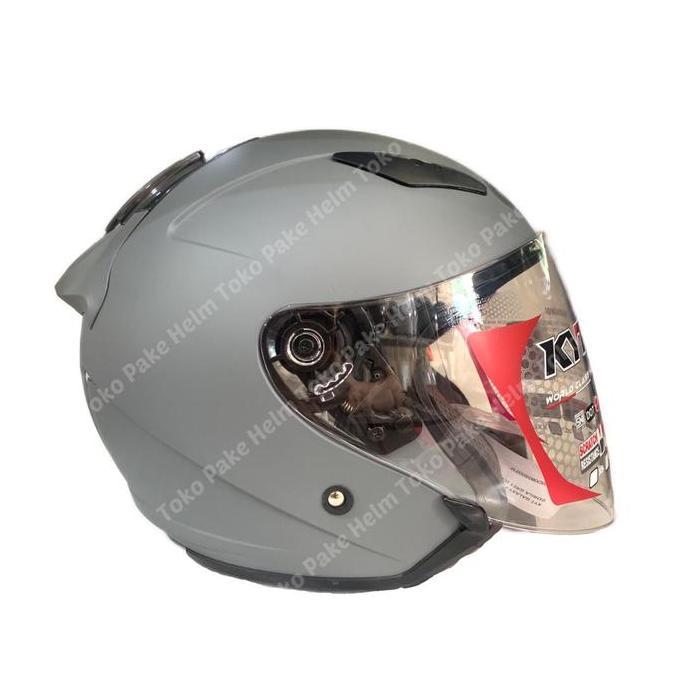 NEW HELM KYT GALAXY FLAT R ABU DOF MATT GORILA KYT HALF FACE DOUBLE VISOR ORI